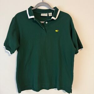 MASTERS Golf Green Polo Shirt with White Trim Men’s Medium